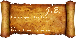 Geiringer Enikő névjegykártya